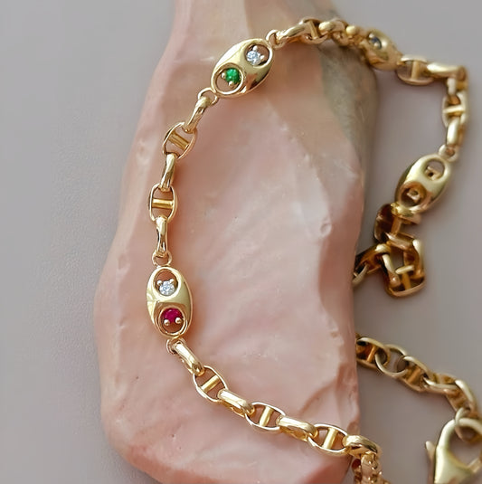 Vintage 18k Gold Diamond Necklace Bracelet(Item No. VT112）