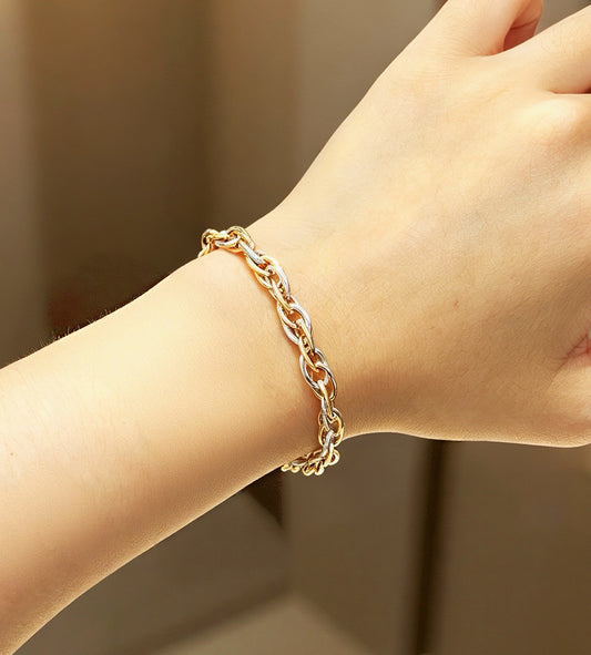 Curb Link 18K Gold Bracelet (Item No. SJB001）