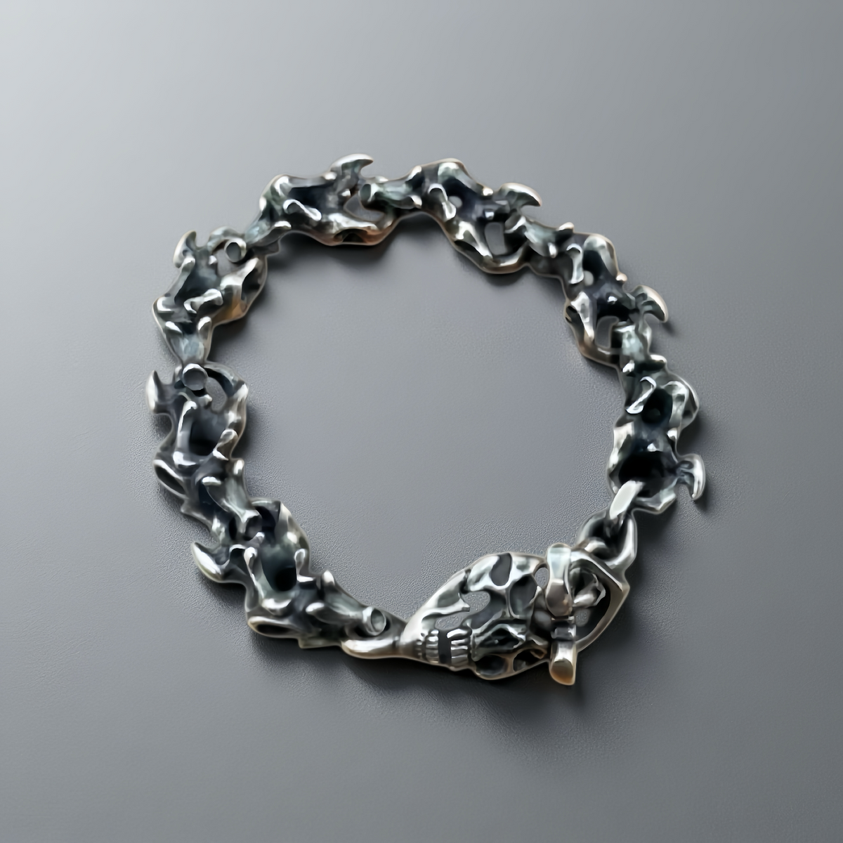 Skull Silver Bracelet Chain (Item No.SC044)