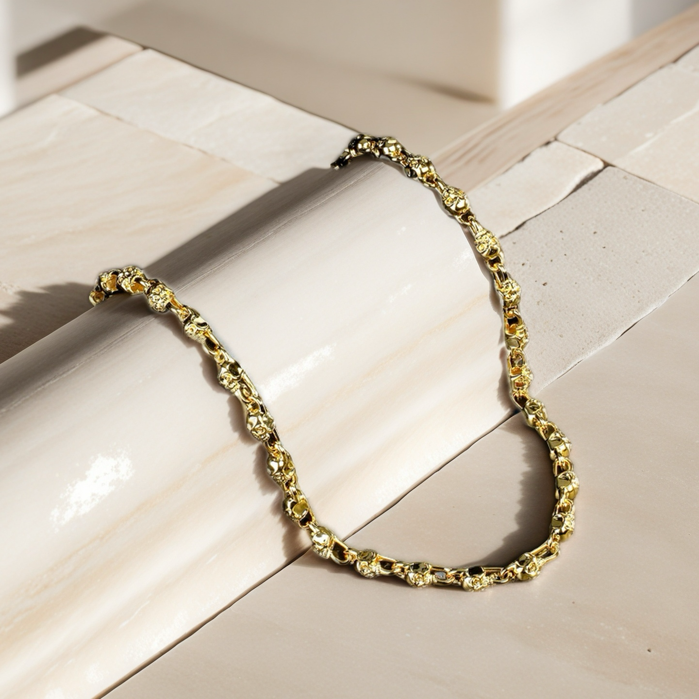 Skull Sterling Silver/9k/14k/18k Necklace Chain (Item No. GN0006）