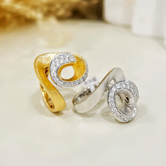 Dual Flow 18k Gold Diamond Ring (Item No. VT 279)