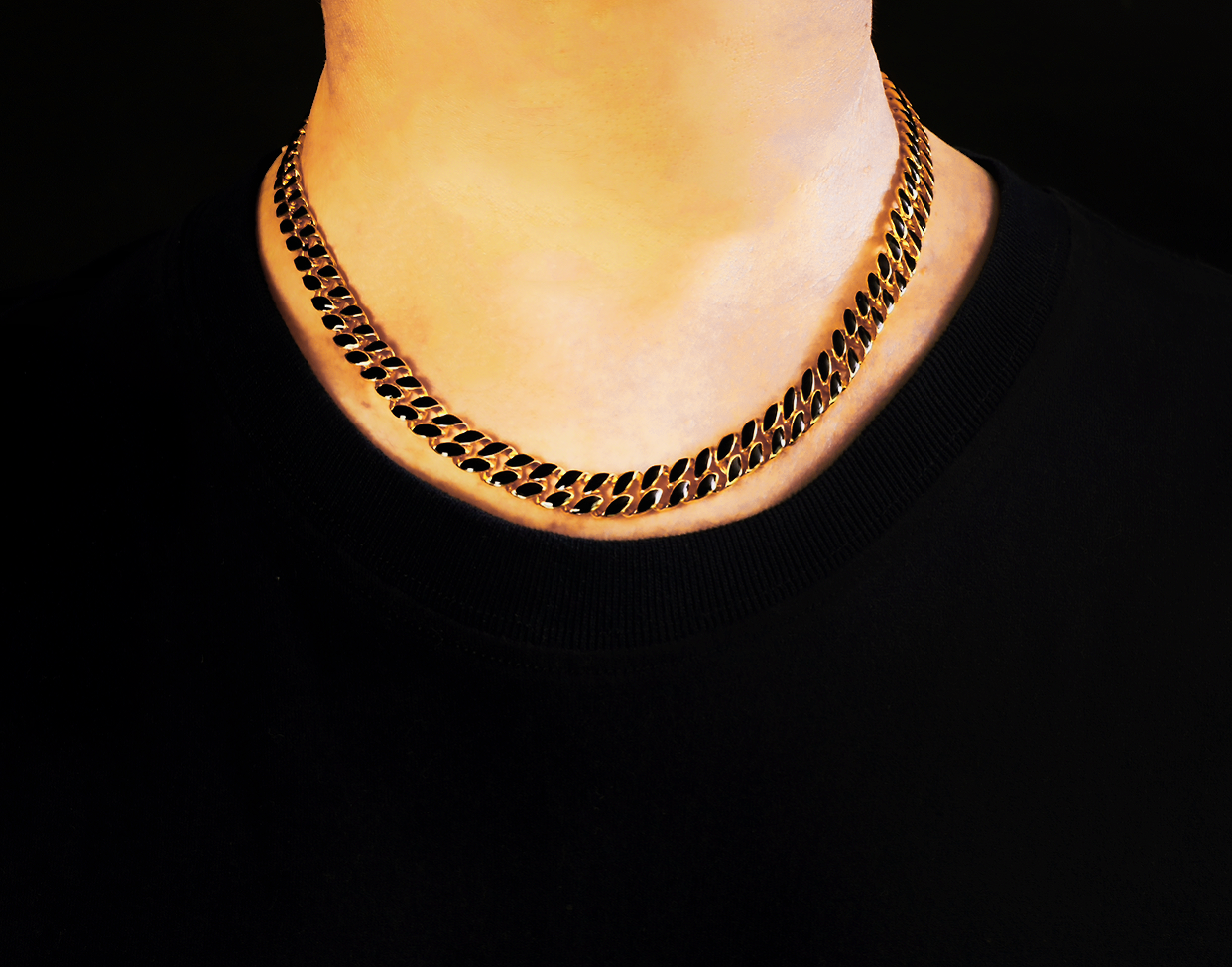 Curb Link Enamel Sterling Silver/9k/14k/18k Necklace Chain (Item No. GN0003）