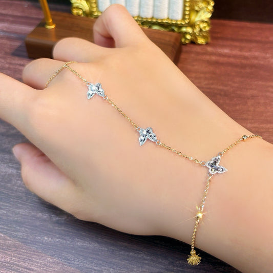 Butterfly Bracelet+Ring Set 18K Gold Bracelet (Item No. SJB018）