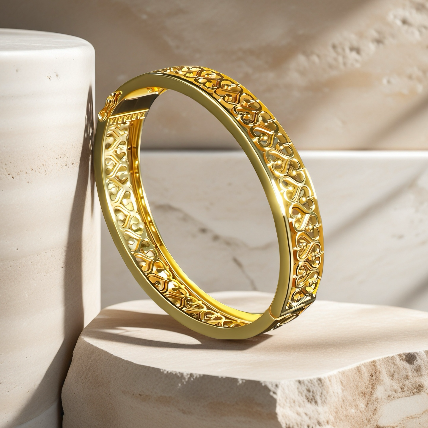 Greek Key Hollow Sterling Silver/9k/14k/18k Gold Bangle(Item No. GB0016）