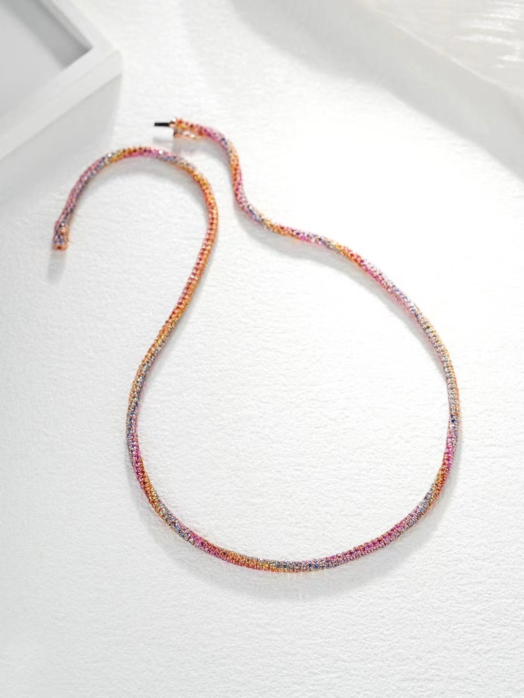 Rainbow Sapphire 18K Gold Necklace(Item No. SA006）