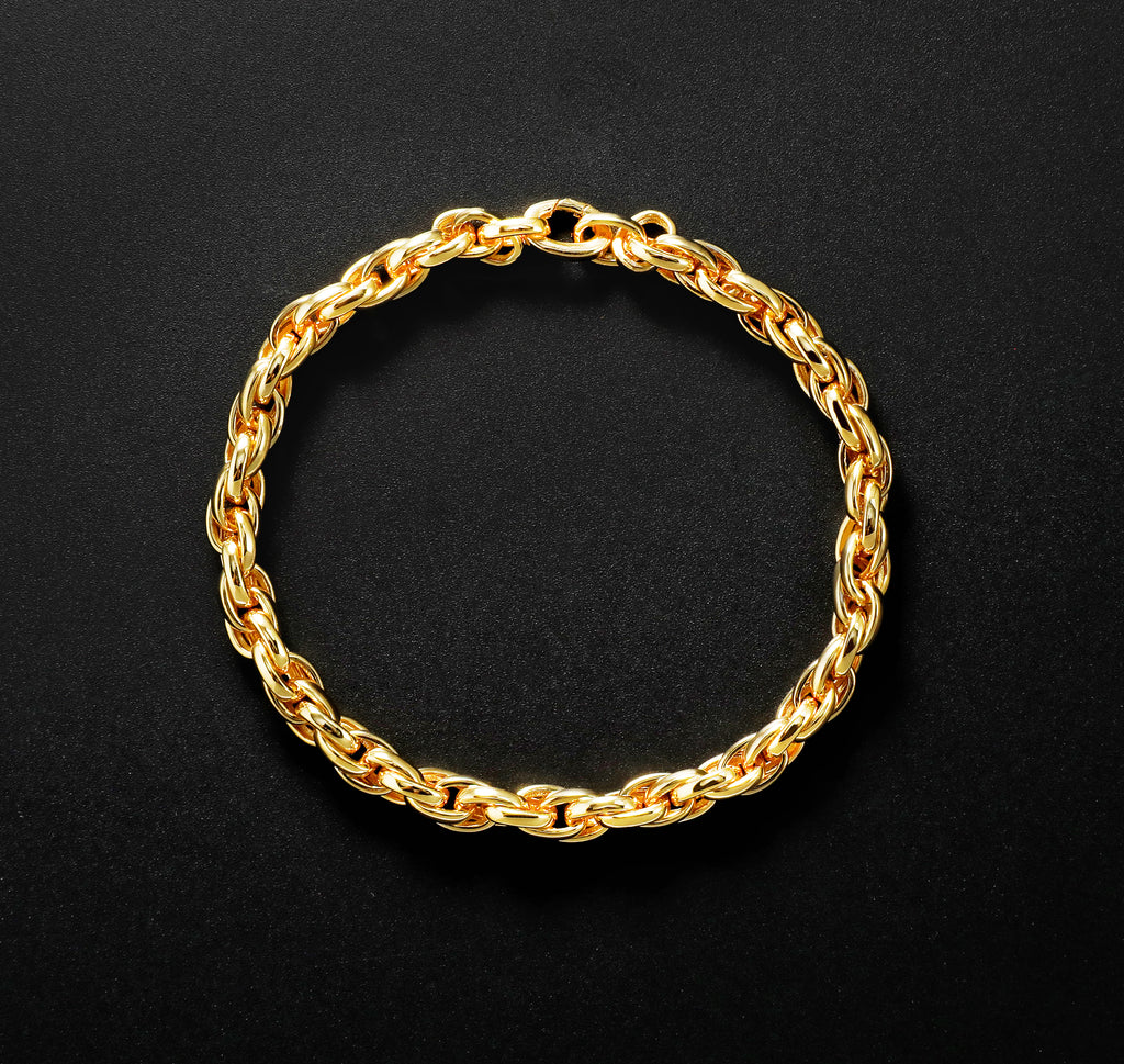 Classic Sterling Silver/9k/14k/18k Gold Bracelet Chain (Item No. GB0021）