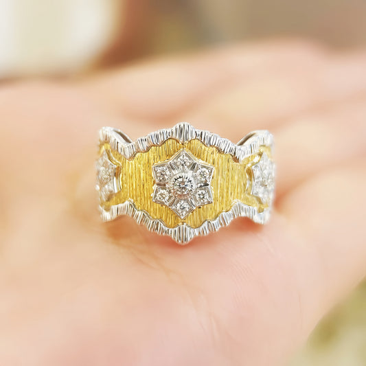 Vintage 18k Gold Diamond Ruby Ring (Item No. VT 277)