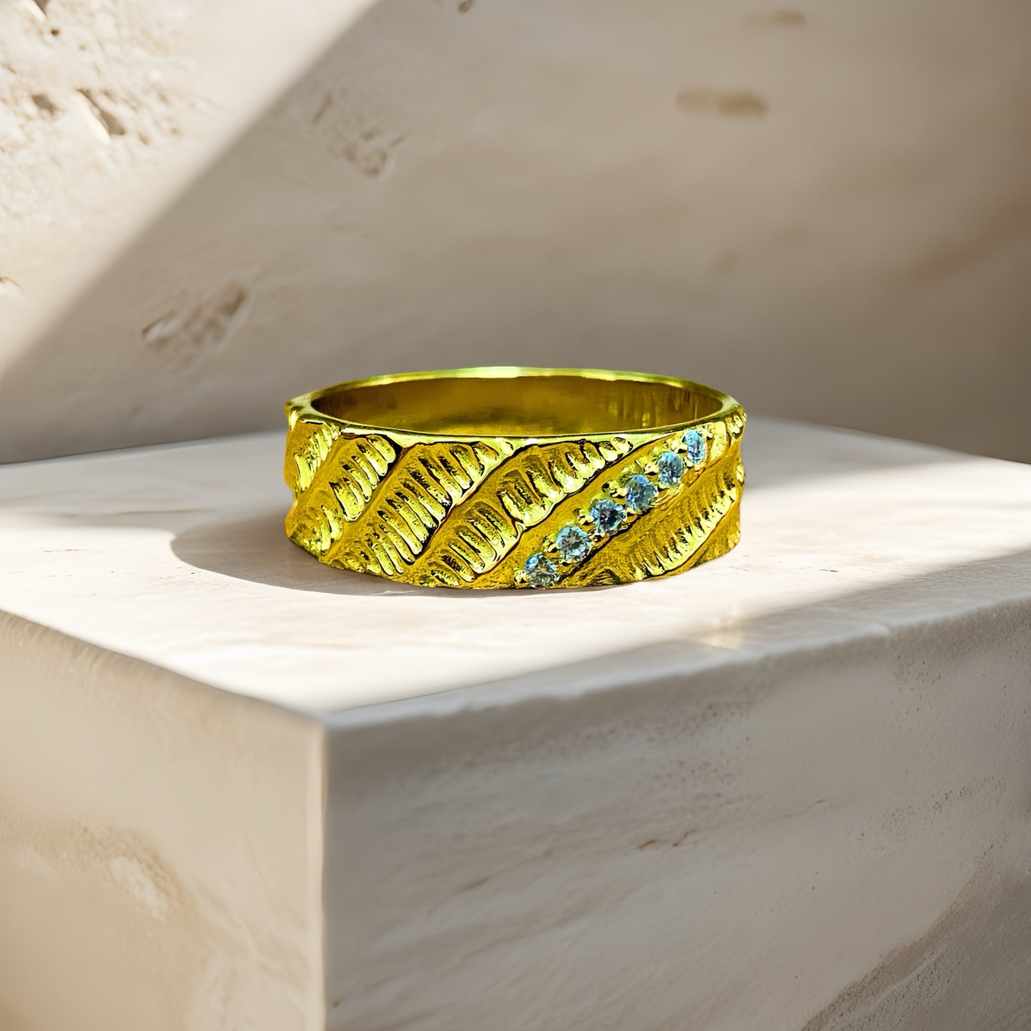 Dual Flow Diamond 925 Sterling Silver/9k/14k/18k Gold Ring (Item No. GR0006）