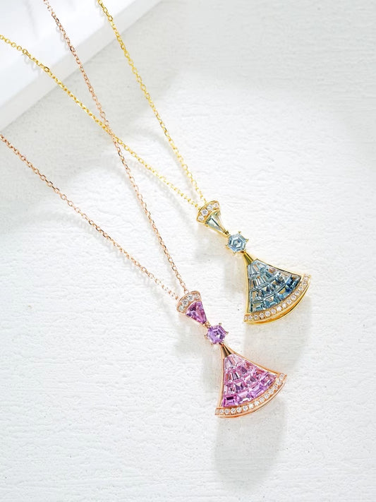 Rainbow Sapphire 18k Gold Pendant (Item No. SA072）