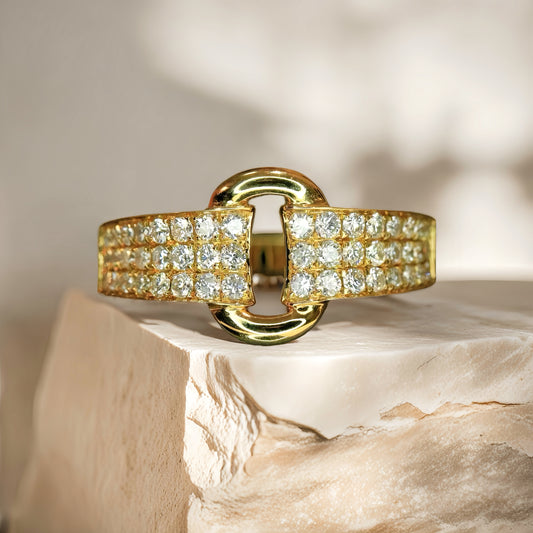 Vintage 18k Gold Sapphire Diamond Ring (Item No. VT186）