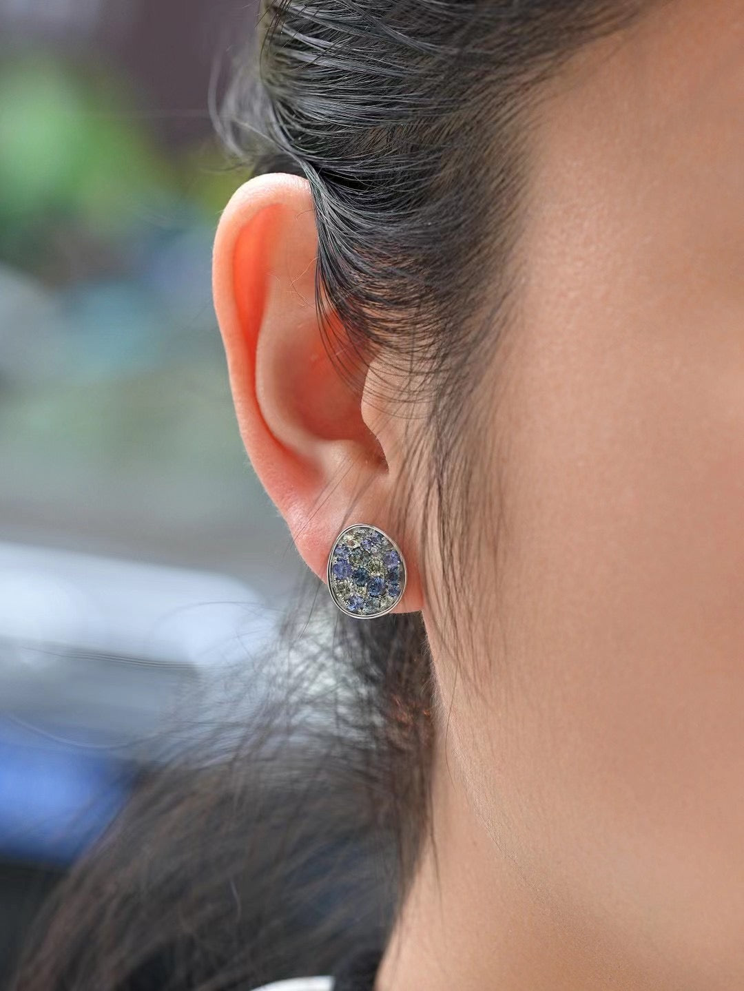 Rainbow Sapphire 18k Gold Earring (Item No. SA058）