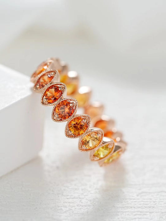 Rainbow Sapphire 18k Gold Ring (Item No. SA082）