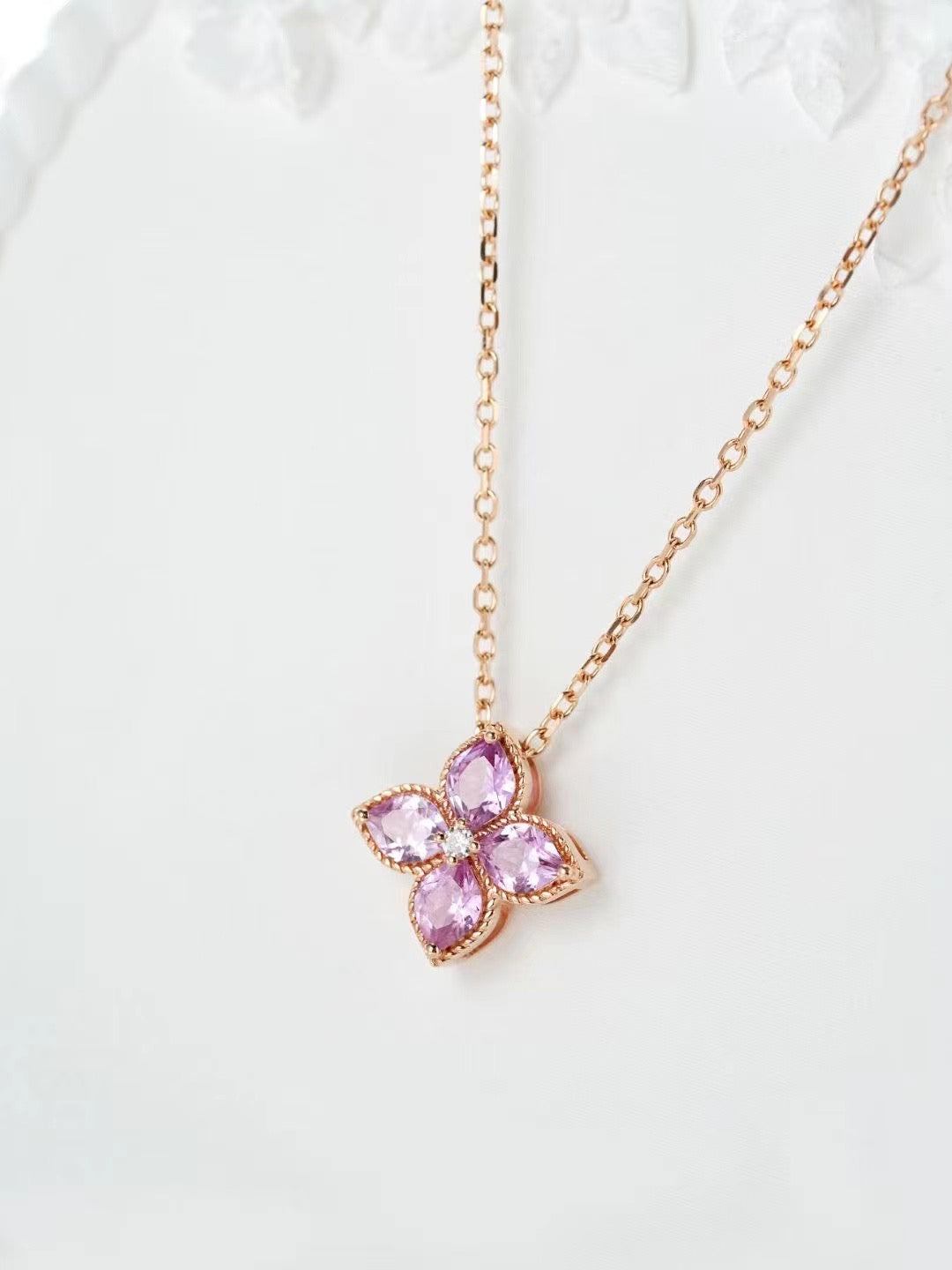 Four Leaf Clover Rainbow Sapphire 18K Gold Bracelet (Item No. SA040）