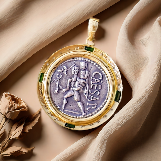 Venus Ancient Greek Coin Medalion 18K Gold Pendant (Item No. COIN011）