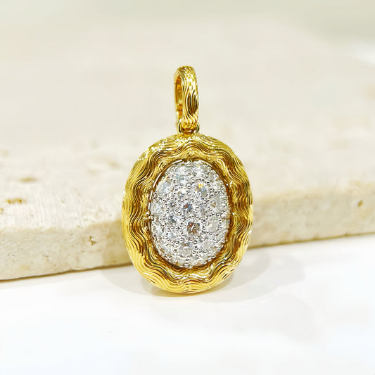 Vintage 18k Gold Diamond Pendant (Item No. VT366）