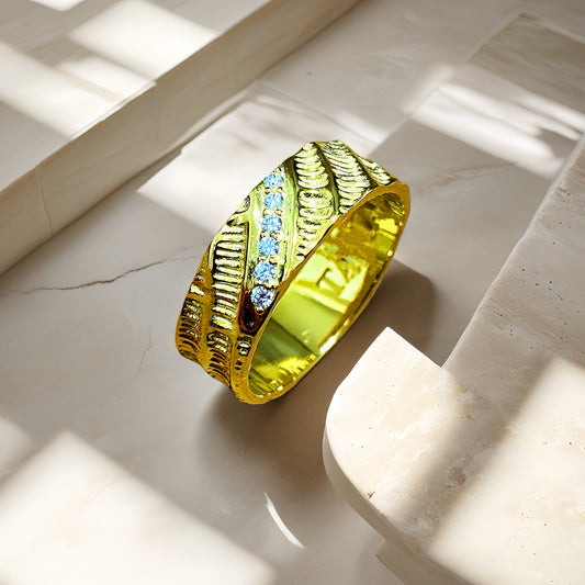 Dual Flow Diamond 925 Sterling Silver/9k/14k/18k Gold Ring (Item No. GR0006）