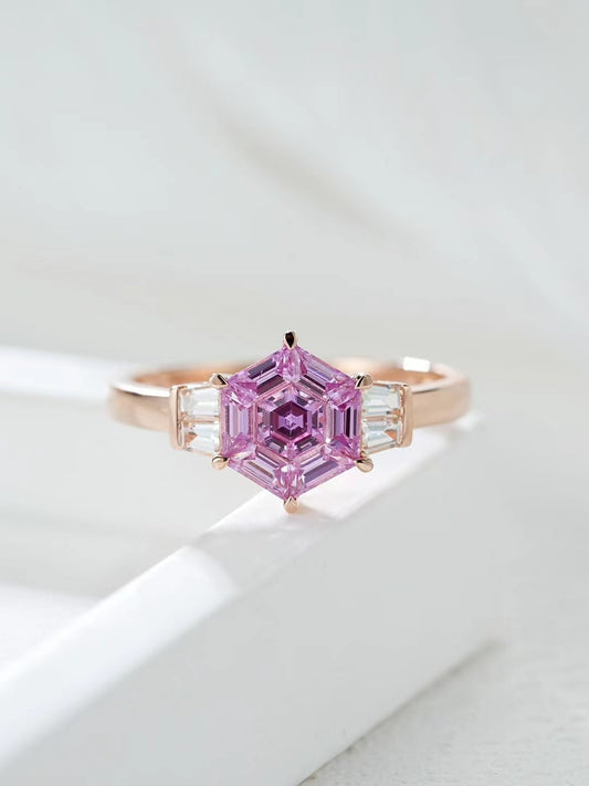 Rainbow Sapphire 18k Gold Ring (Item No. SA102）