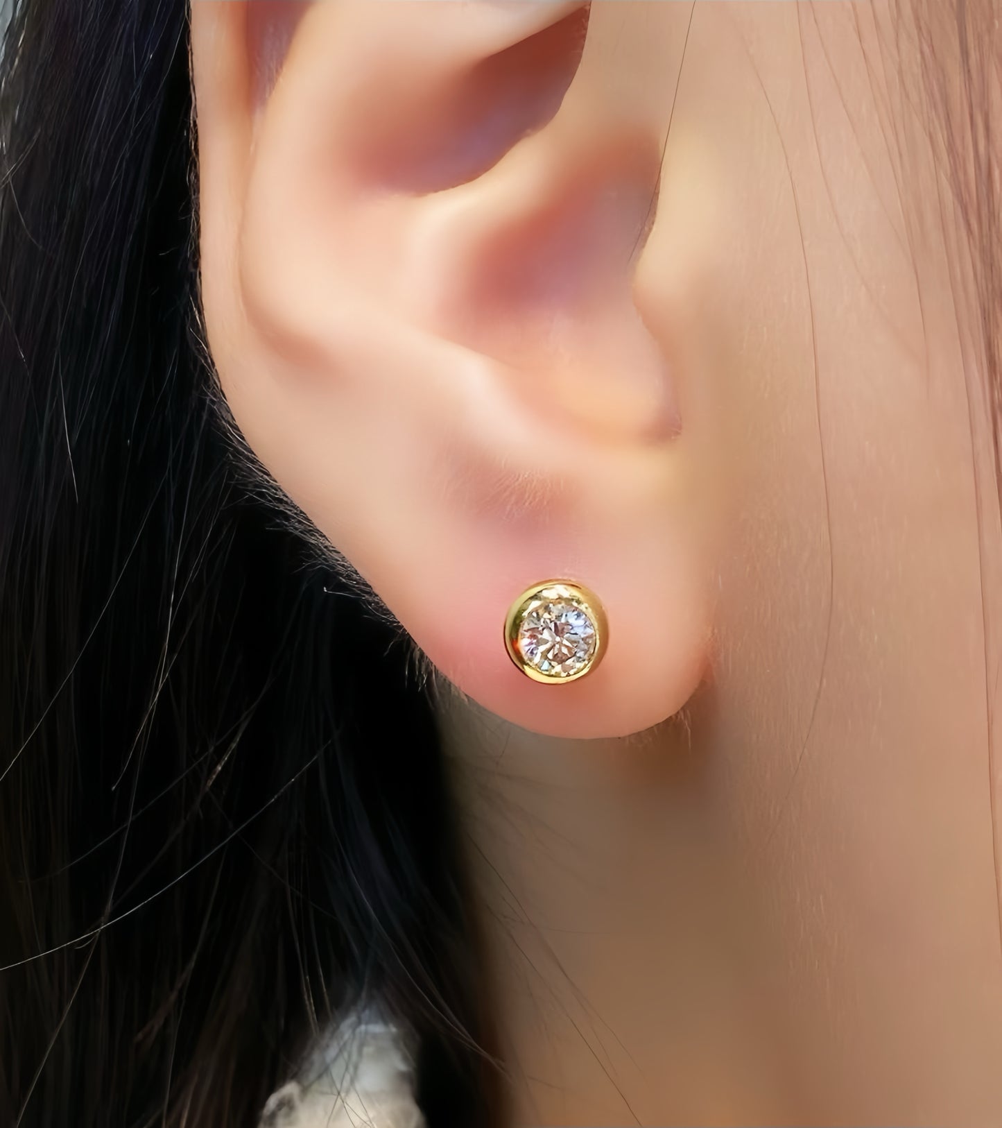 Vintage 18k Gold Diamond Earring (Item No. VT081）