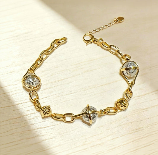 Globe 18K Gold Bracelet (Item No. HFB013）