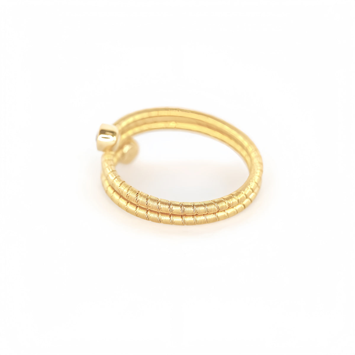 Double Twisted 18k Gold Diamond Ring (Item No. SX081CR）