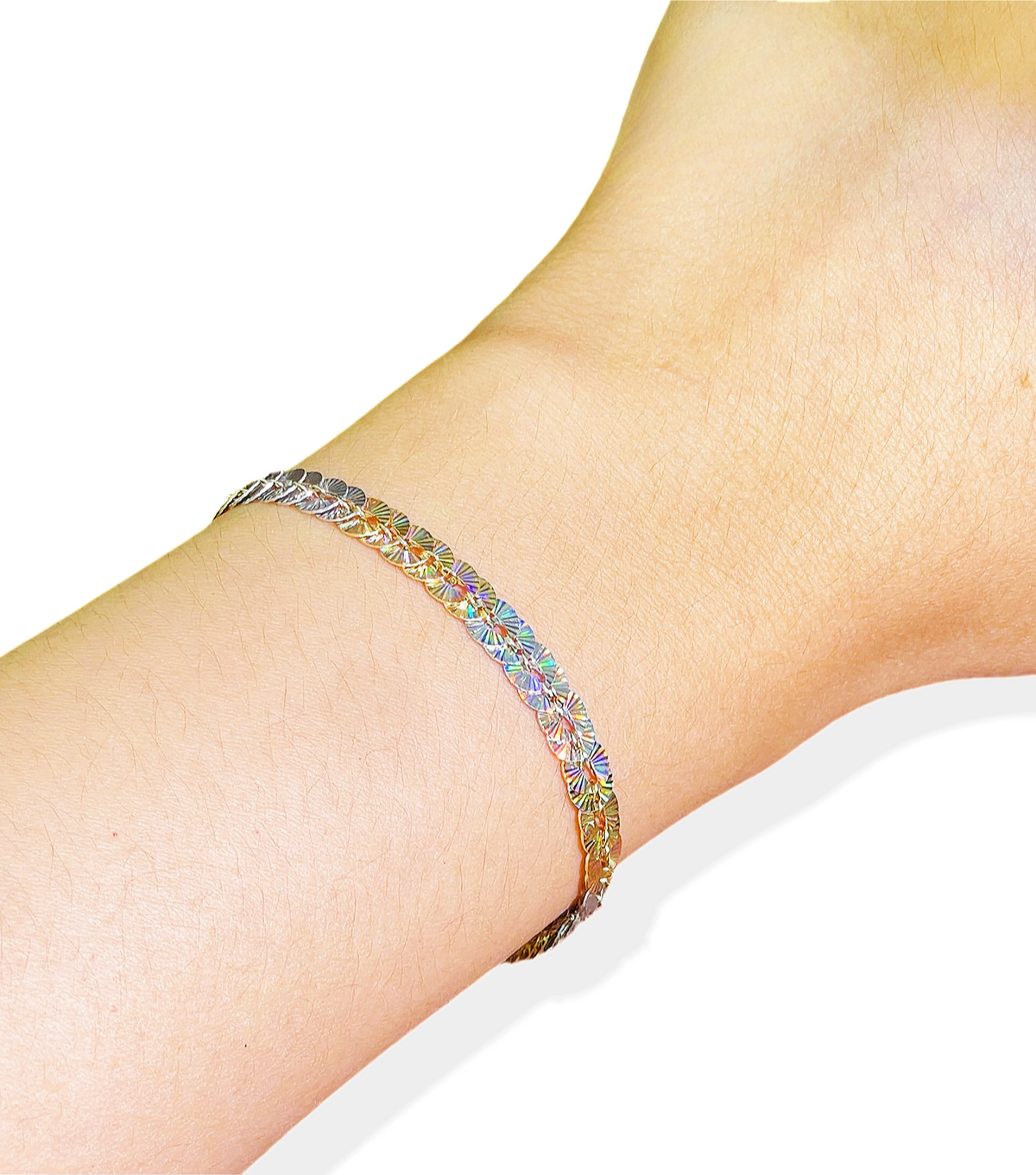 Laser Iridescent 18K Gold Bracelet (Item No. SJB017）
