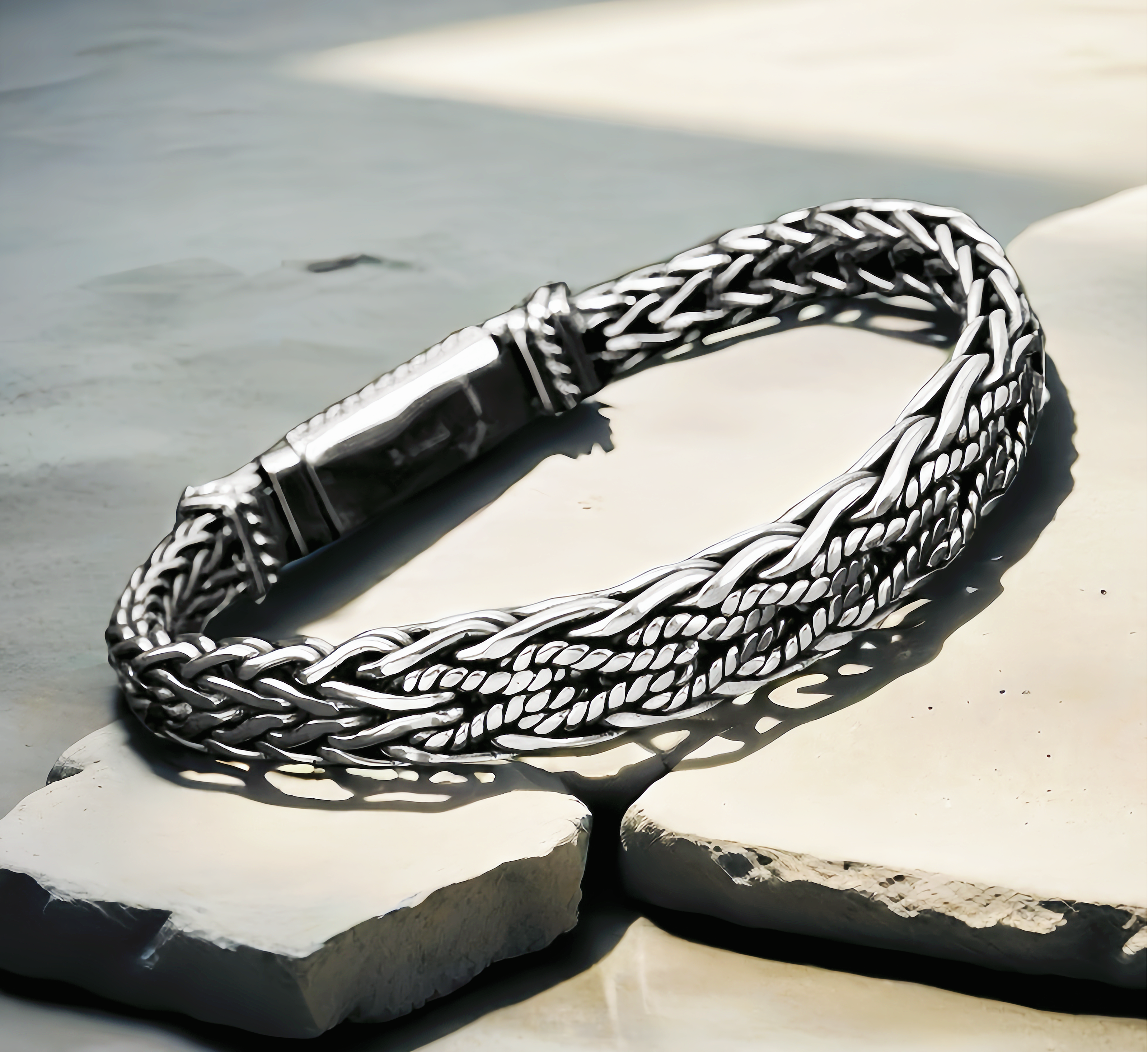 Braided Silver Bracelet (Item No. B0676）