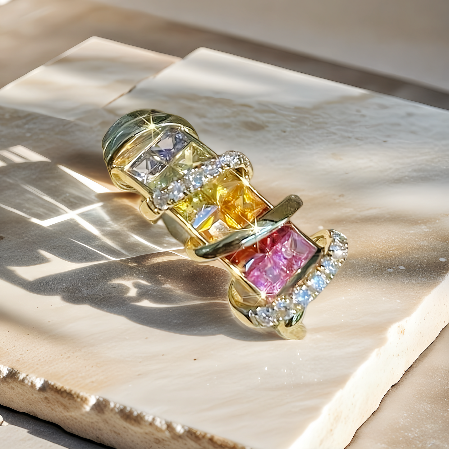 Vintage 18k Gold Diamond Sapphire Pendant (Item No. VT168）