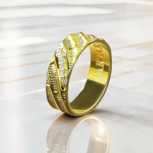 Dual Flow Diamond 9k/14k/18k Gold Ring (Item No. TDRG0006）