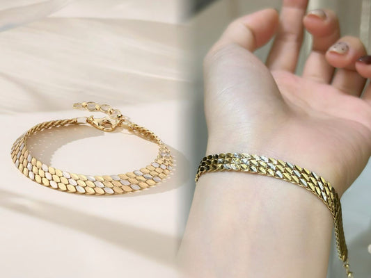 Laser Iridescent 18K Gold Bracelet (Item No. HFB030）
