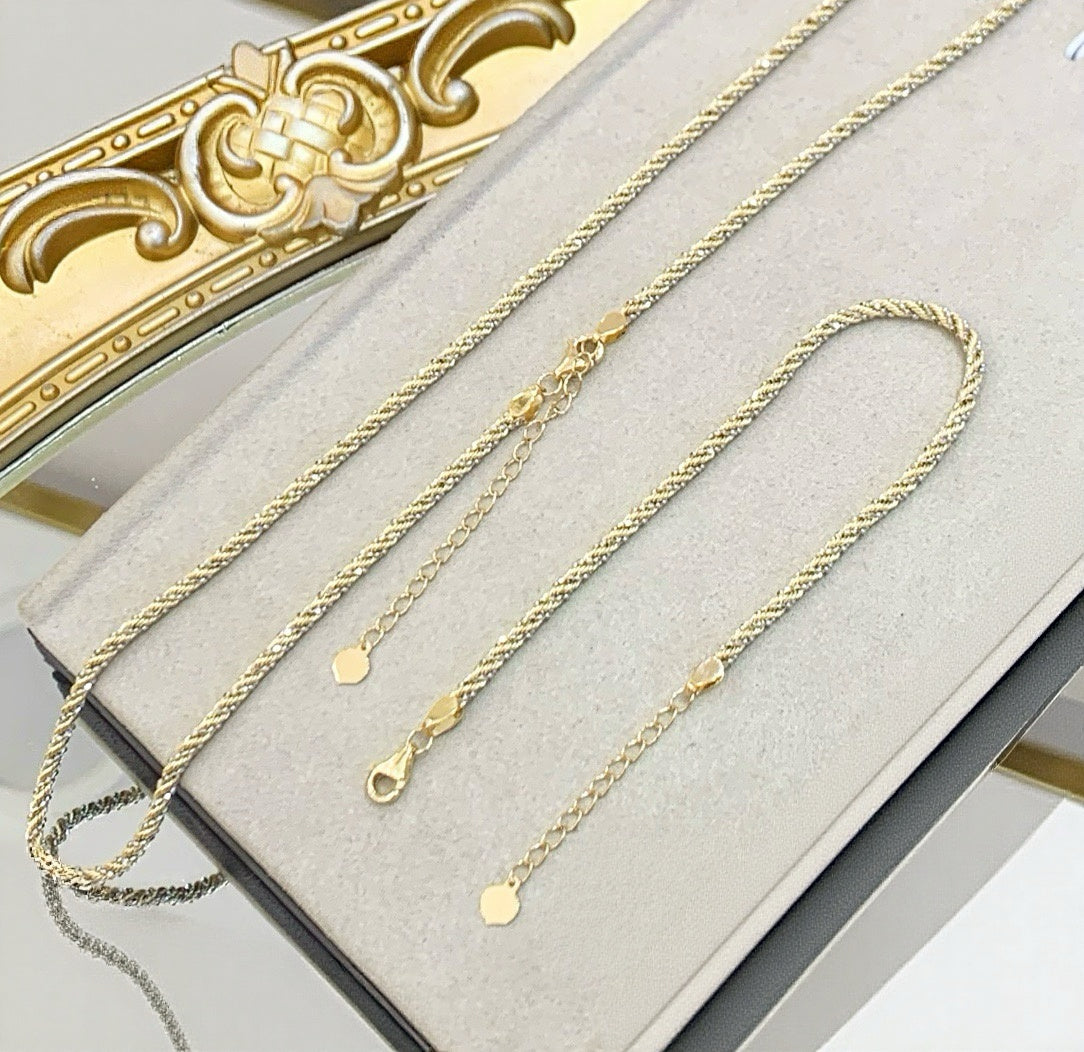 Weaving 18k Gold Necklace/Bracelet (Item No. SJN031）