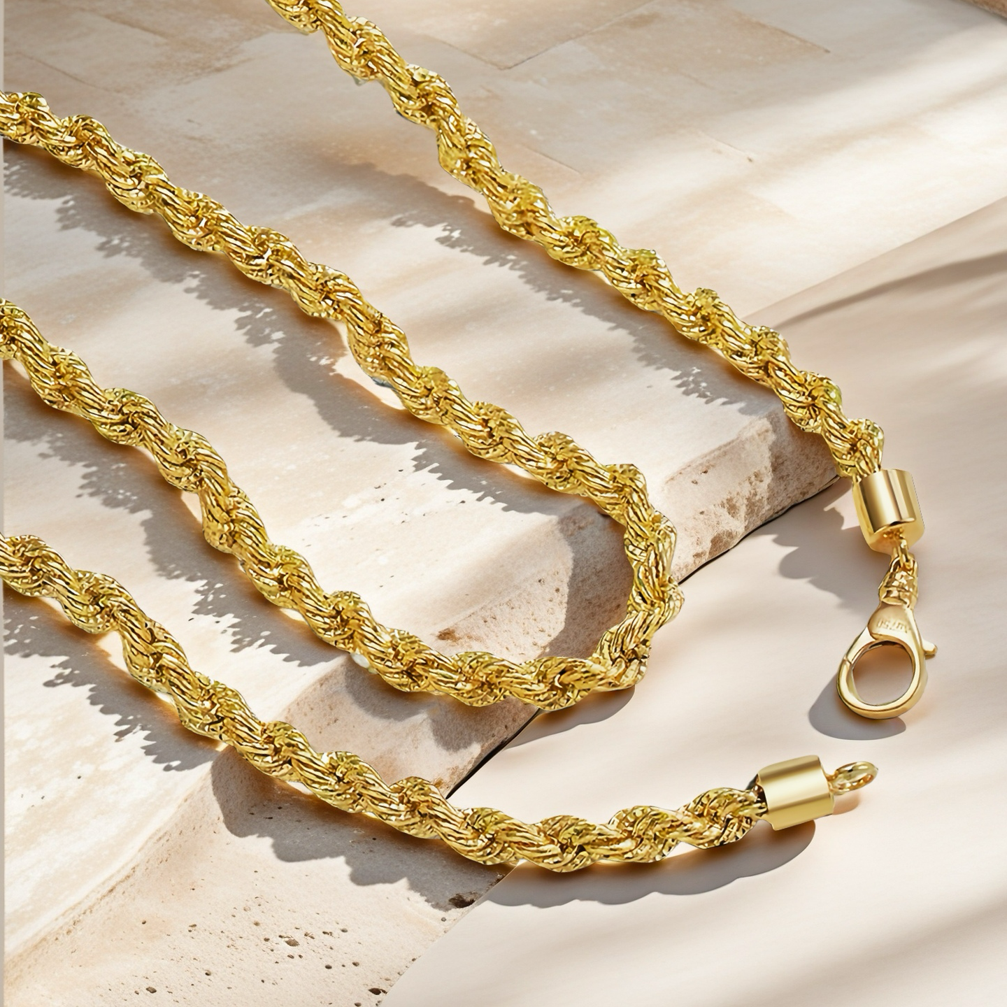Braided 18k Gold Necklace Chain (Item No. GN0013）