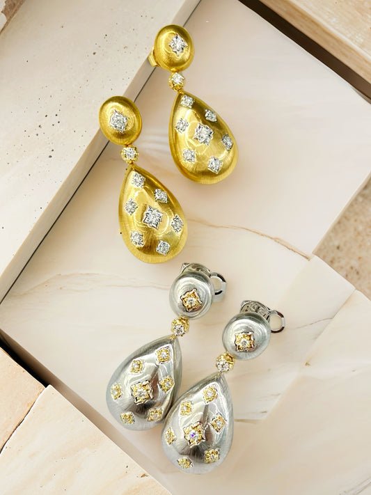 Vintage 18k Gold Diamond Ruby Earring (Item No. VT244）