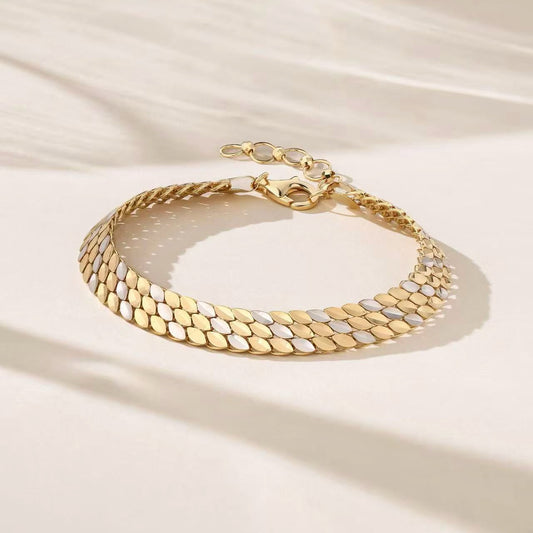 Laser Iridescent 18K Gold Bracelet (Item No. HFB030）