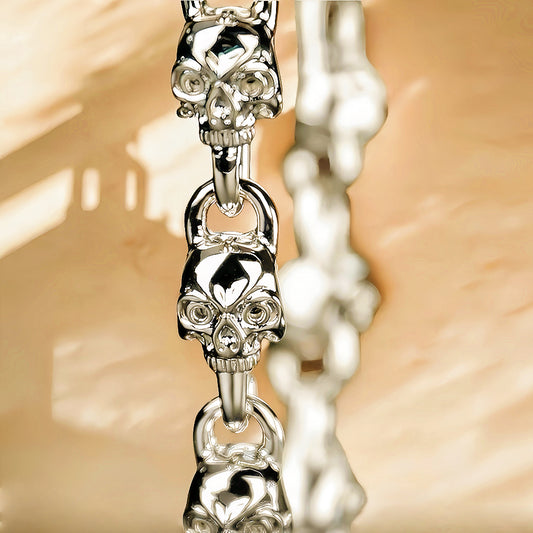 Skull Silver Necklace Chain (Item No. TDNS0006）