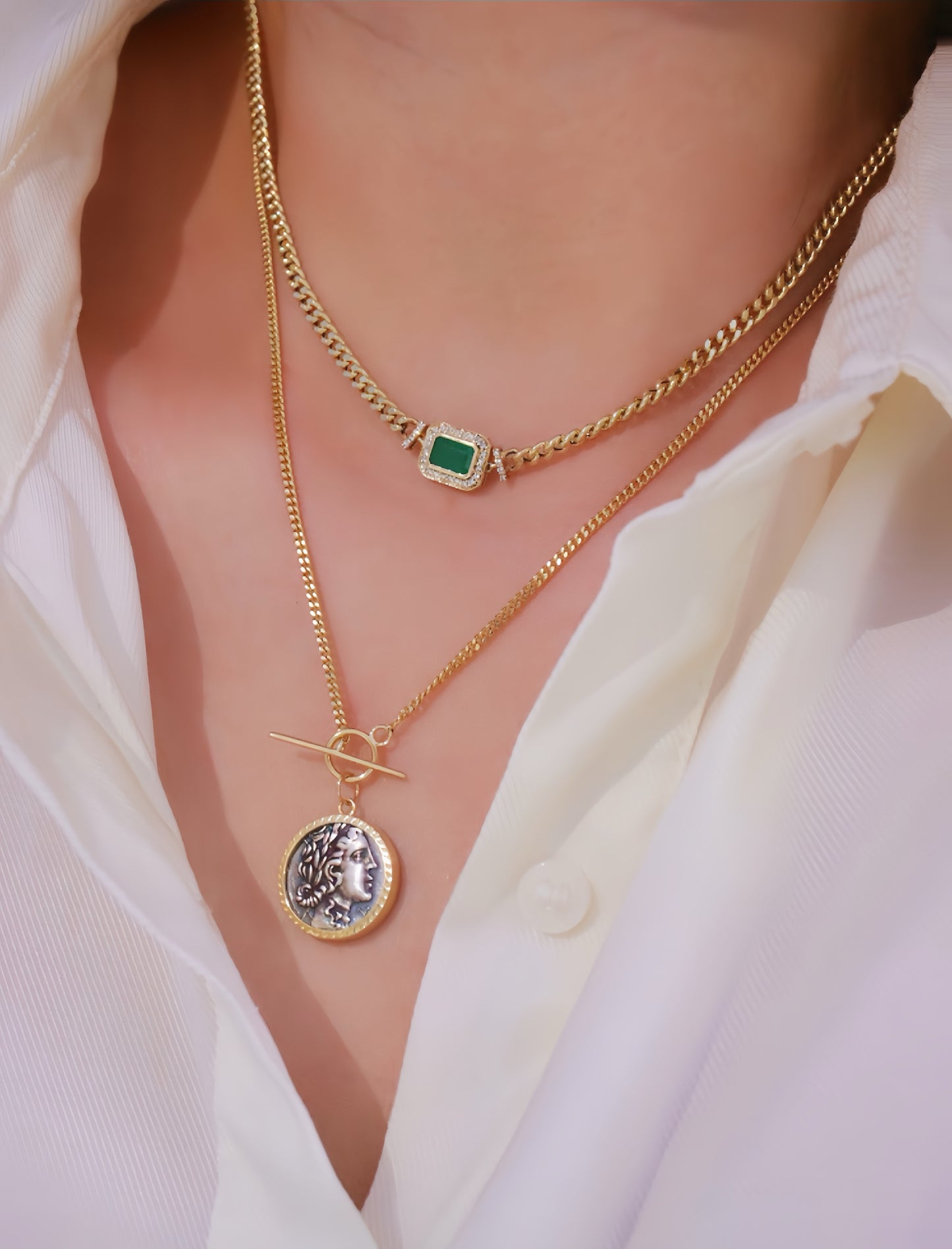 Apollo God of the Sun Ancient Greek Coin Medallion 18K Gold Collection (Item No. COIN036）