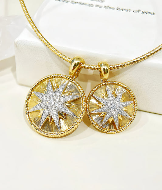 Star 18k Gold Diamond Pendant (Item No. VT383）