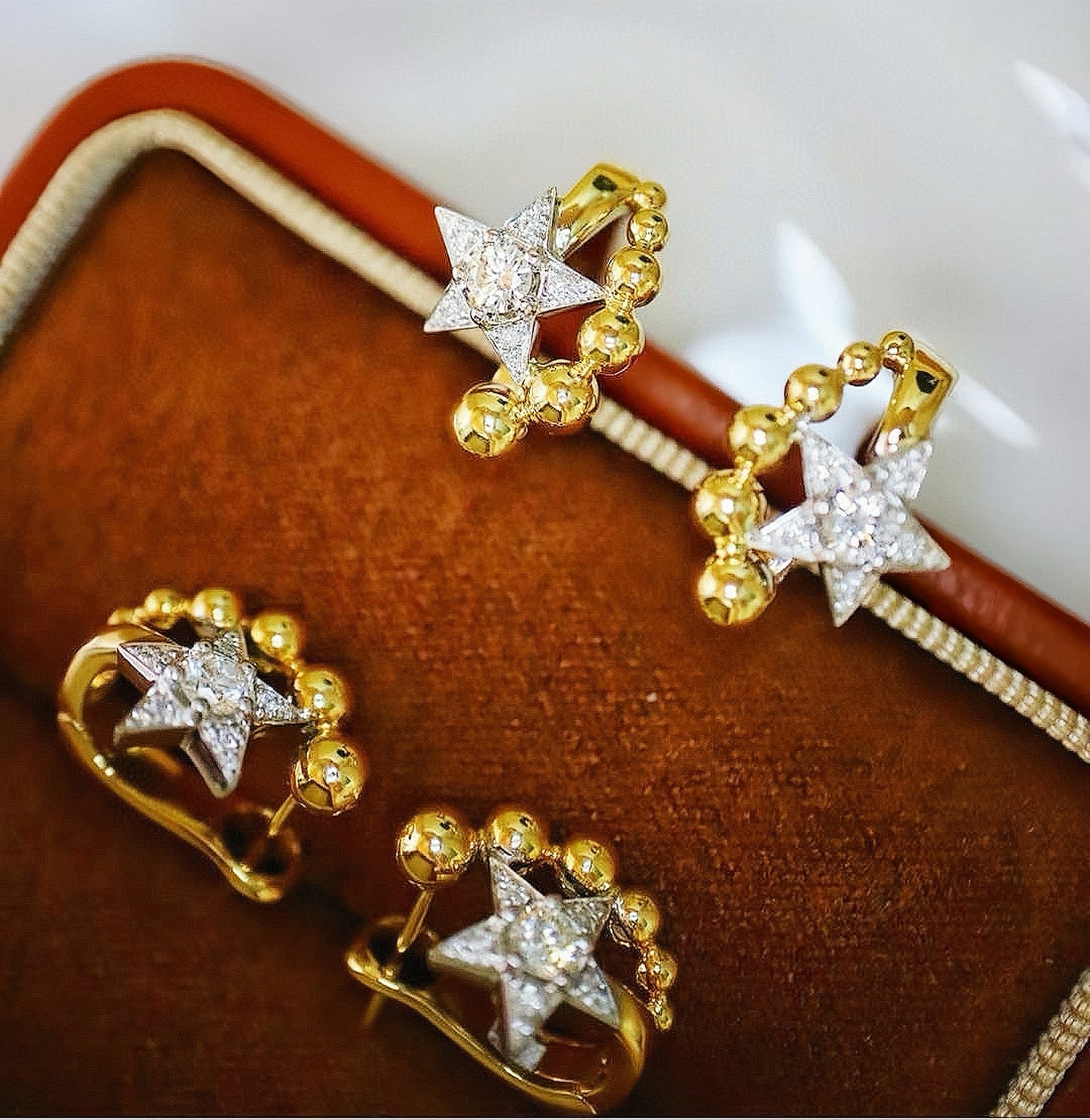 Stars 18k Gold Diamond Earring (Item No. VT063）