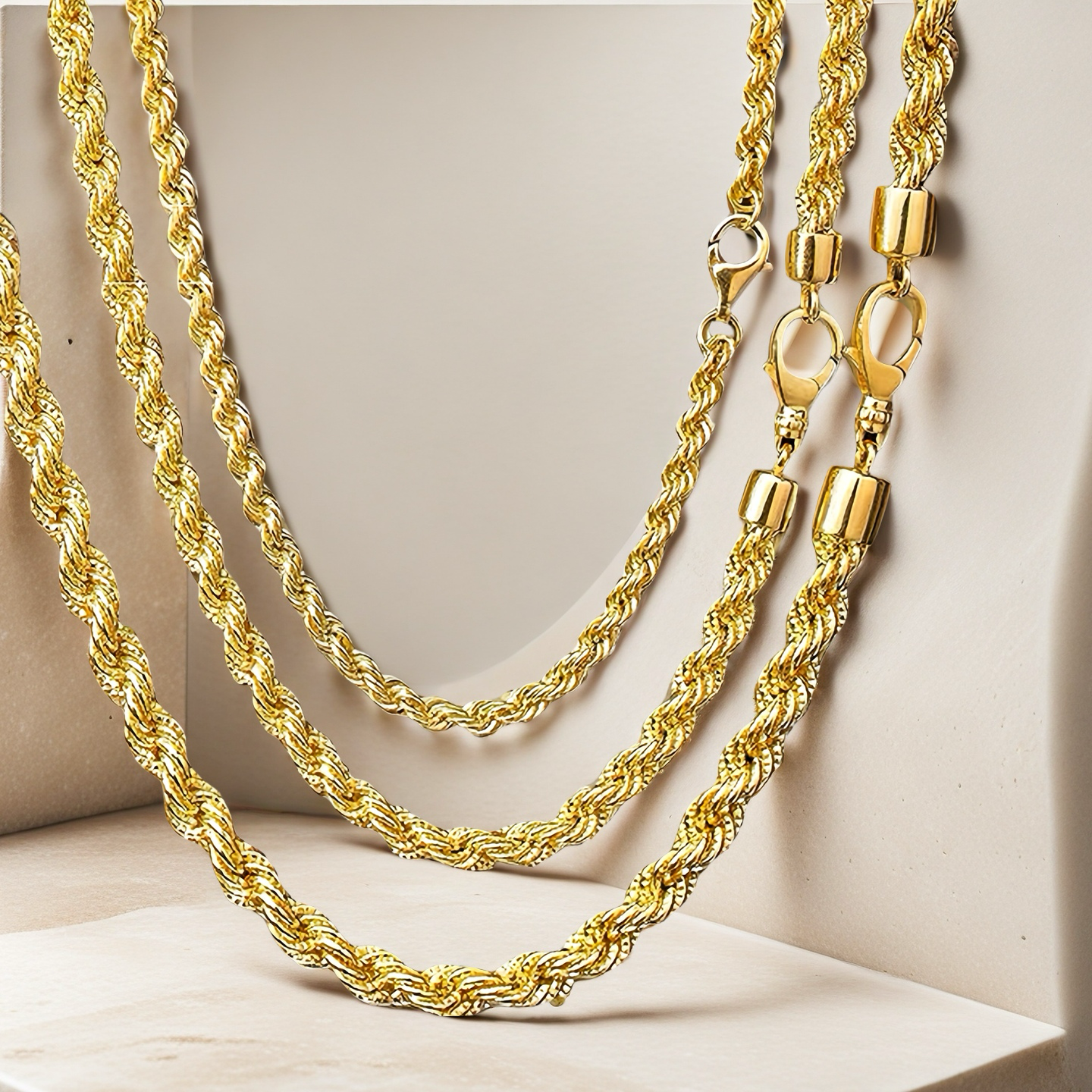 Braided 18k Gold Necklace Chain (Item No. GN0013）
