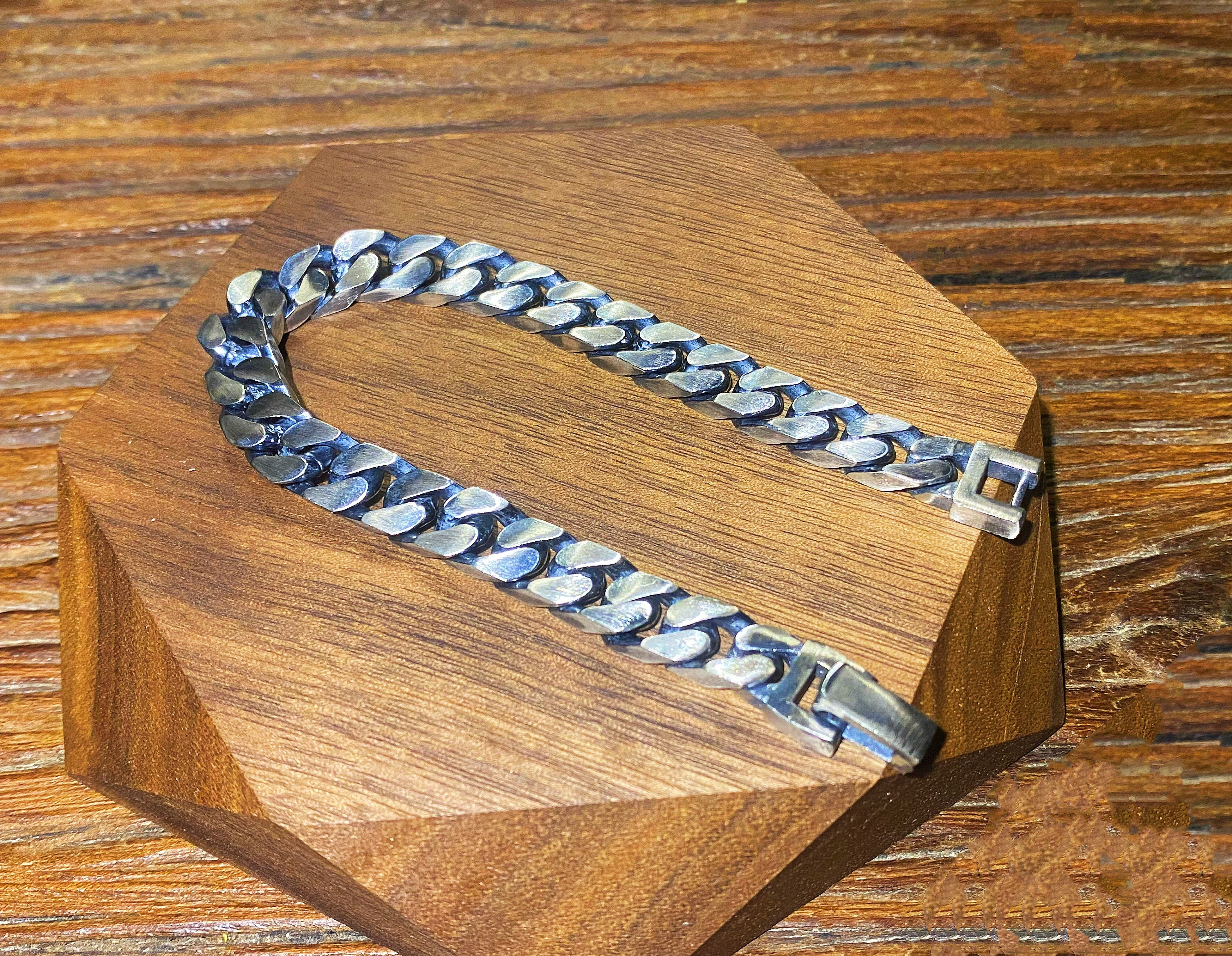 Cuban Link Silver Bracelet Chain (Item No. B0529) Tartaria Onlinestore