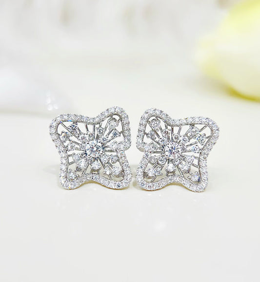 Vintage 18k Gold Diamond Earring (Item No. VT515）