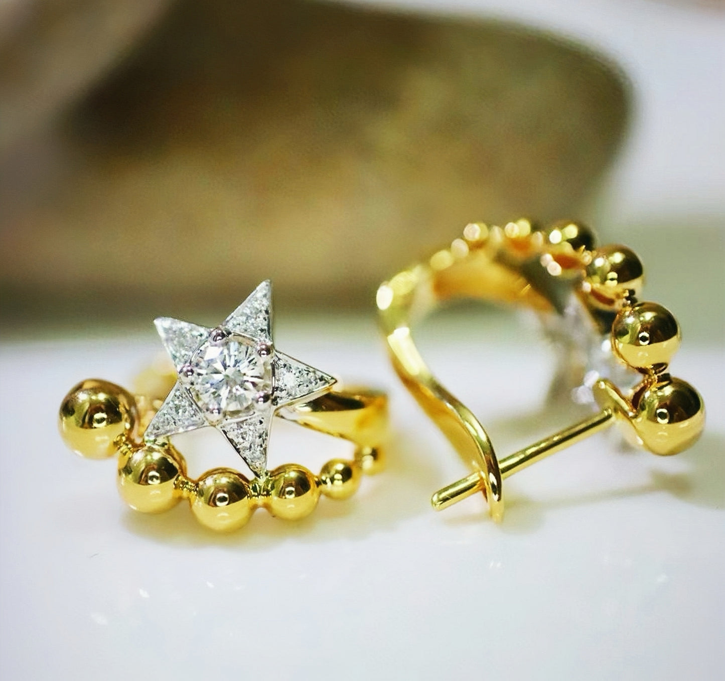 Stars 18k Gold Diamond Earring (Item No. VT063）