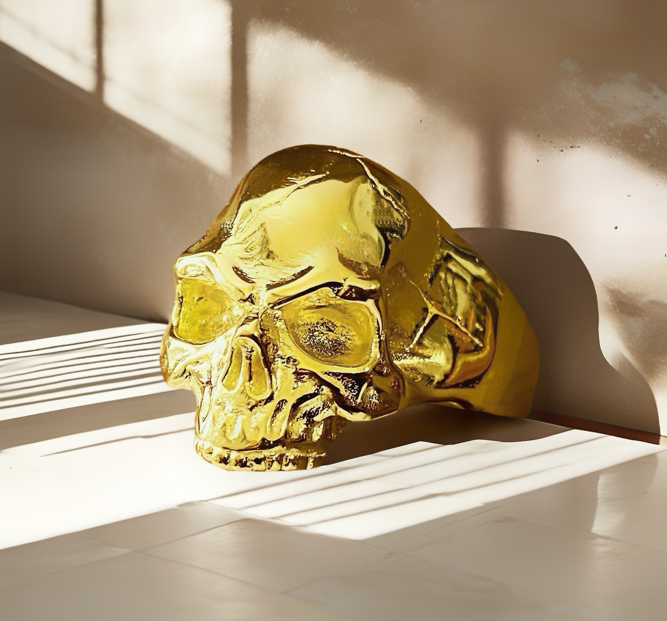 Half Jaw Skull 925 Sterling Silver/9k/14k/18k Gold Ring (Item No. GR0011）