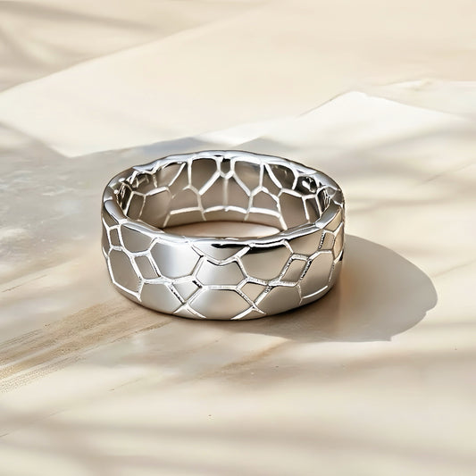 Classic Cracking Stone Silver Ring (Item No. TDRS0008）