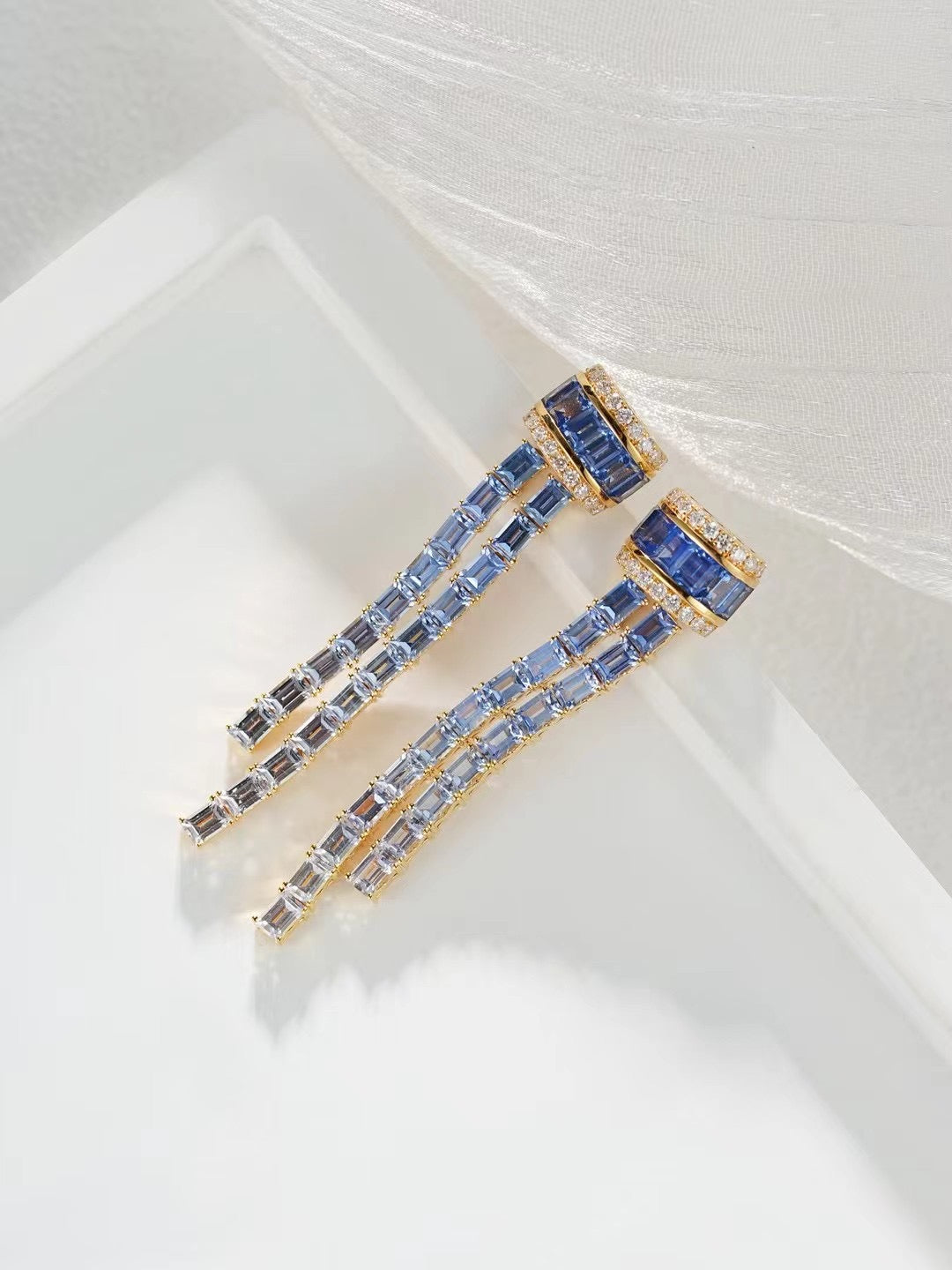 Rainbow Sapphire 18K Gold Earring (Item No. SA022）