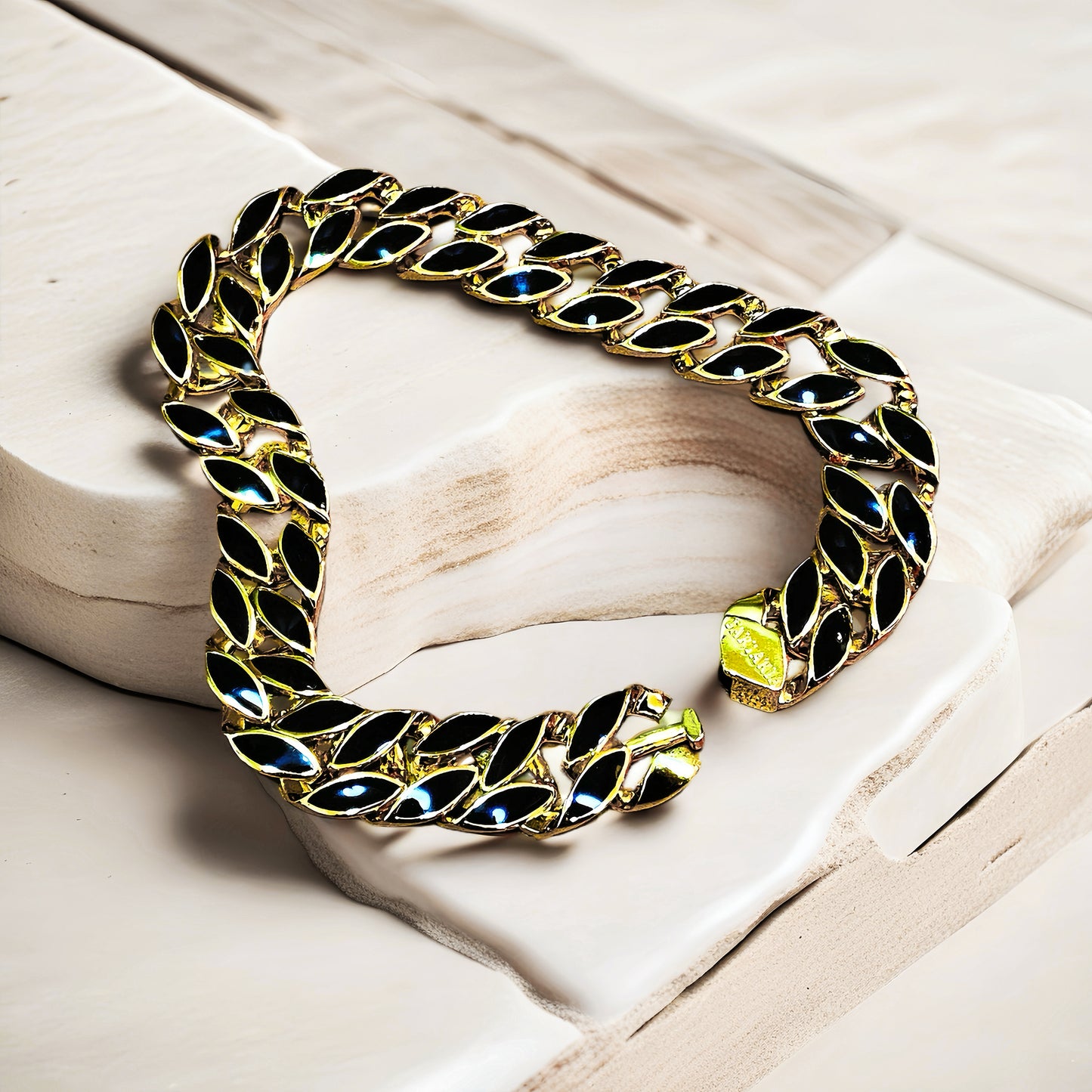 Enamel Curlink 925 Sterling Silver/9k/14k/18k Bracelet Chain (Item No. GB0002）