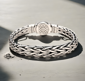 Lion Braided Silver Bracelet (Item No. B0667）