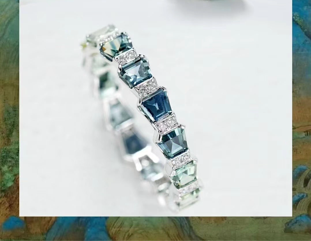 Rainbow Sapphire 18k Gold Ring (Item No. SA047）