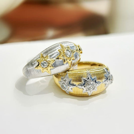 Vintage 18k Gold Diamond Ring (Item No. VT472）