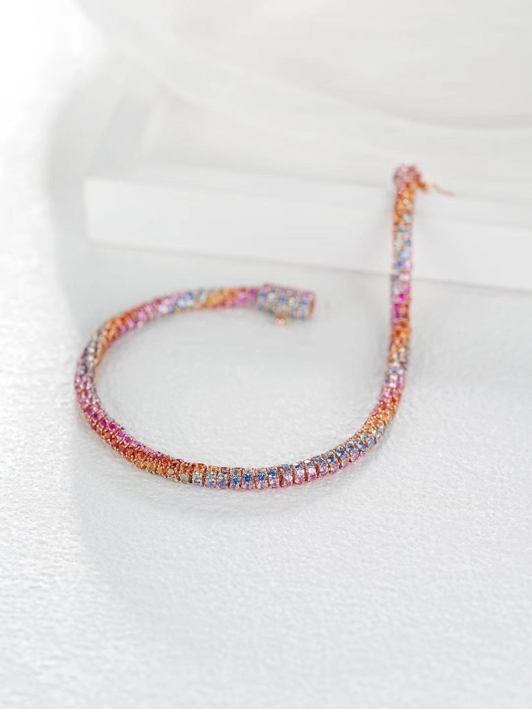 Rainbow Sapphire 18K Gold Bracelet (Item No. SA005）