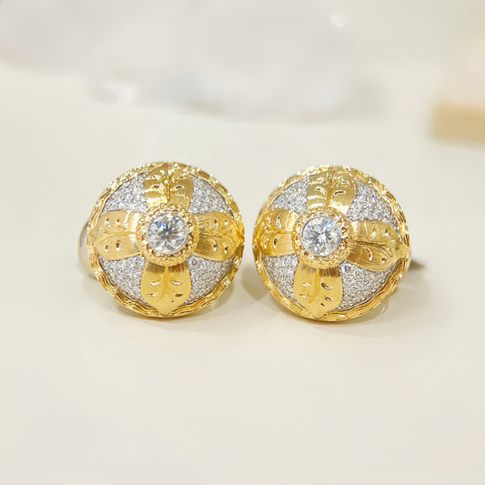 Vintage 18k Gold Diamond Earring (Item No. VT317)